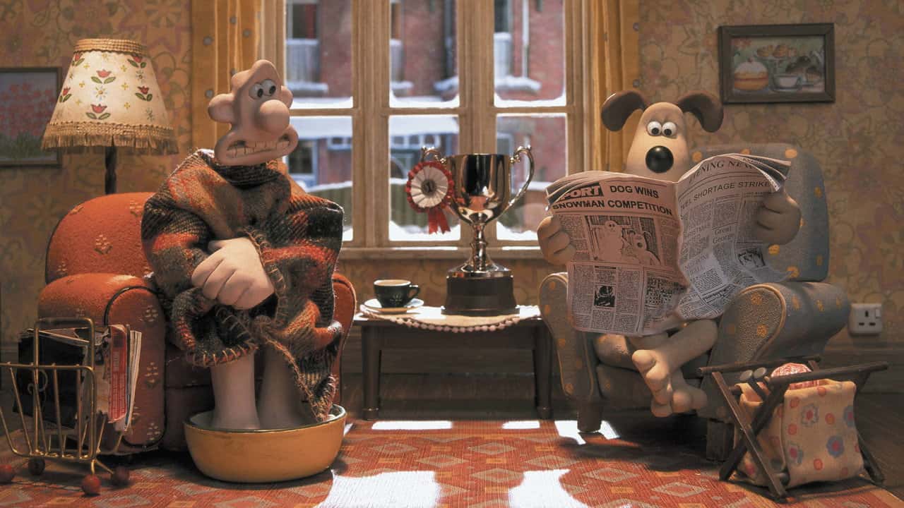 Кадр із серіалу Воллес і Ґроміт. Невдалі винаходи (2002)
